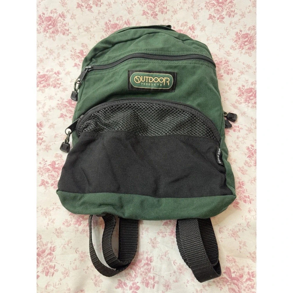Vintage Outdoor Products Green Black Backpack Made in USA 11x15